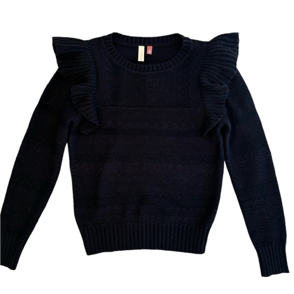 Pilcro Anthropologie Ruffled Sweater XS DarkAcademia Whimsigoth - Picture 15 of 16